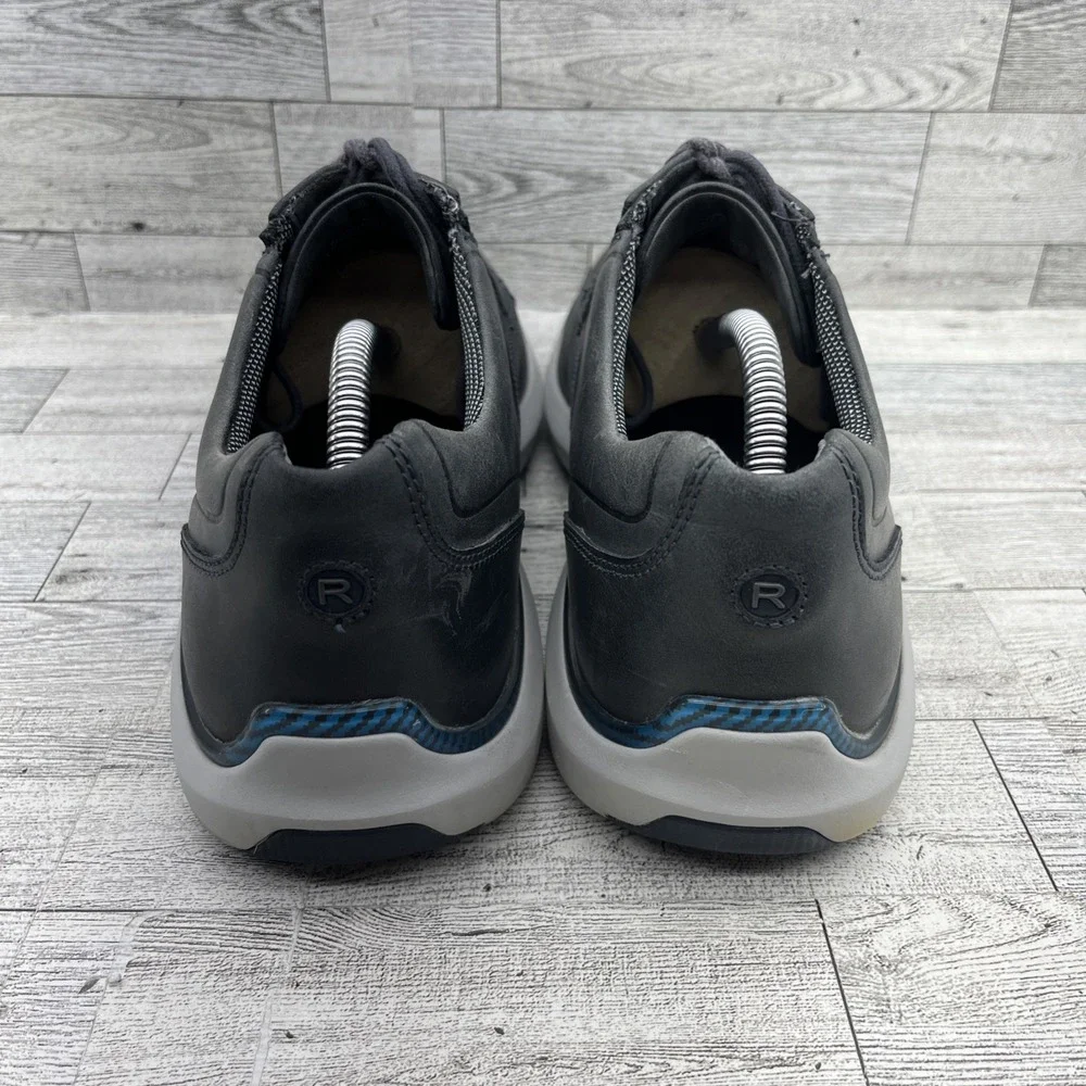 Rockport Total‎ Motion Gray Leather Plain Toe Sneaker Shoes Men Size 11